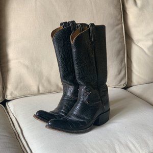 WOMEN'S BLACK LEATHER TONY LAMA BOOTS SIZE 71/2/8